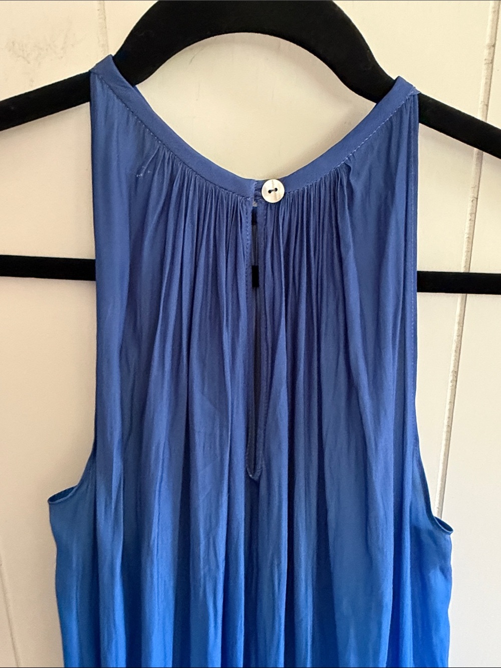 Ramy Brook New York Blue Ombre Pleated Midi Dress Halter Handkerchief Hem XS - Picture 8 of 16